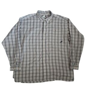 Patagonia Mens Tan Red Button Up Plaid Organic Cotton‎ Blend L/S Shirt Size XXL